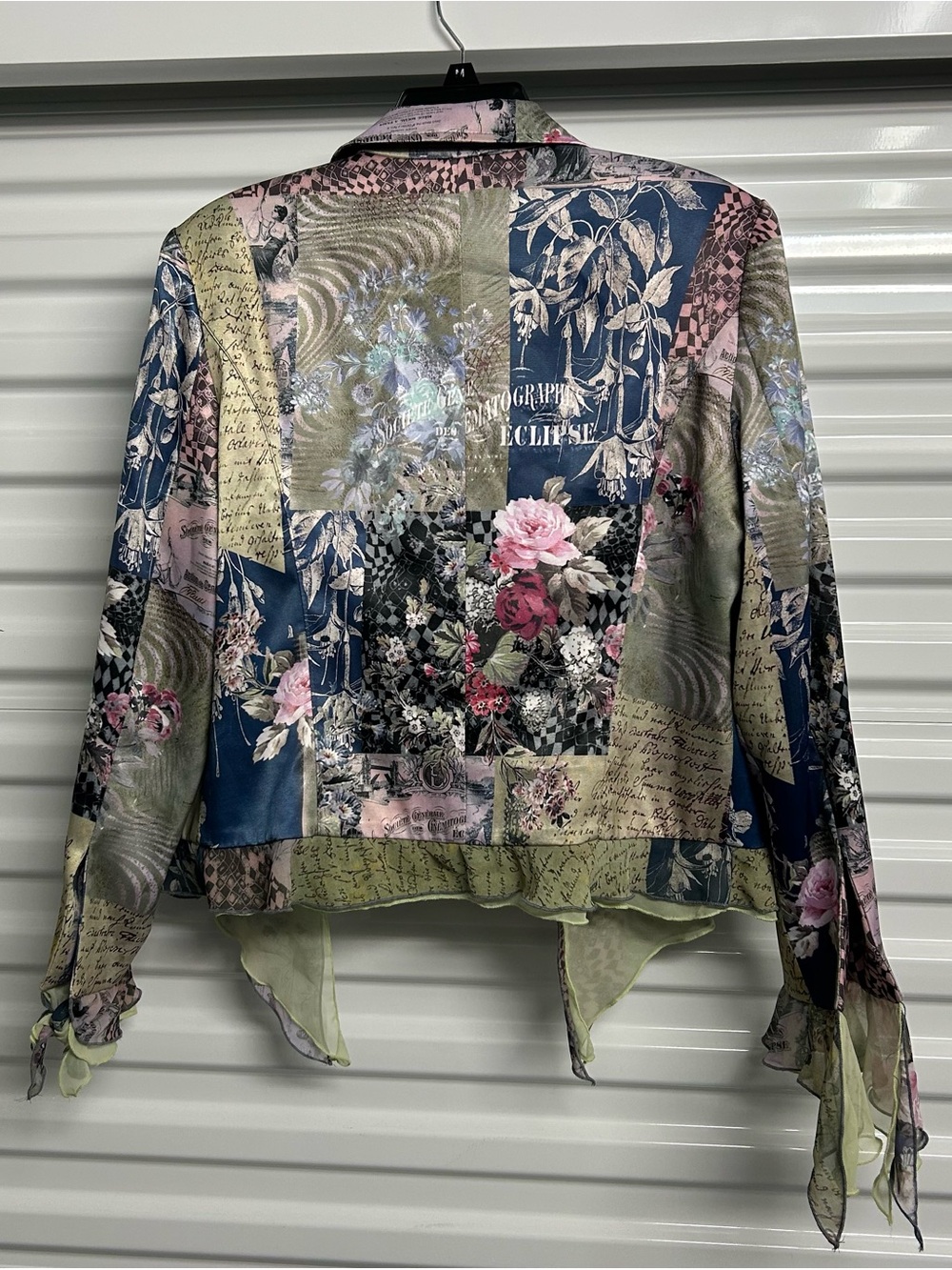 Boho Patchwork Floral Blazer in Blue, Pink & Olive - Picture 7 of 12